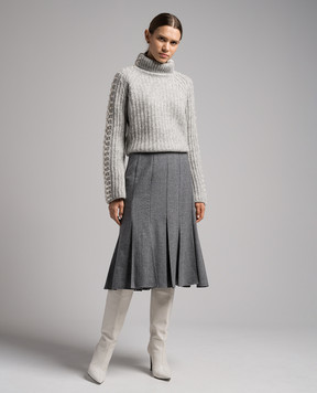 Ermanno Scervino Сірий светр з фактурною вишивкою D435M360RPUY