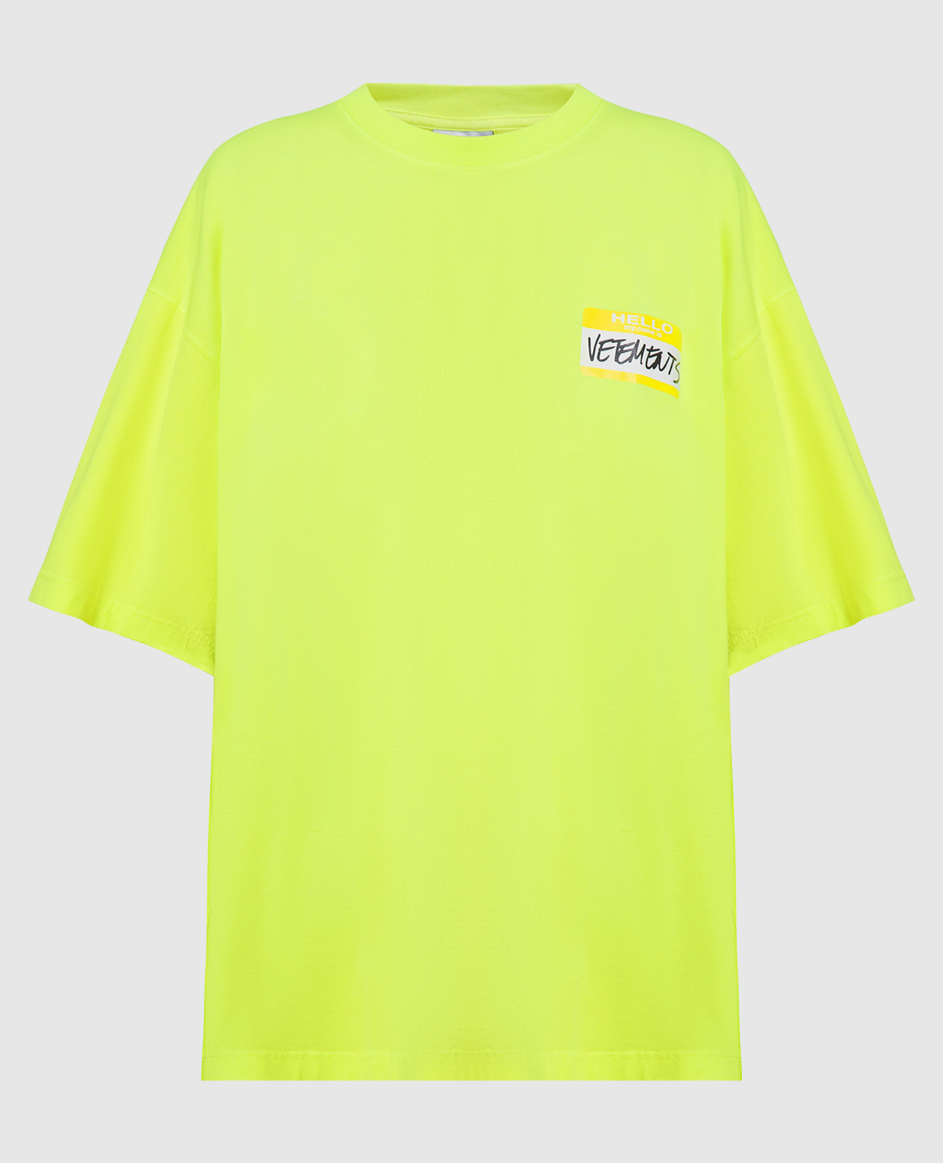 Неоновая желтая футболка с принтом логотипа