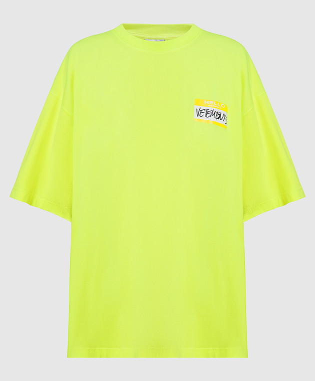 Vetements Неонові жовті футболки з принтом логотипу UA53TR170Y