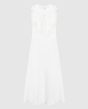 Ermanno Scervino Белое платье миди с вышивкой D422Q362ILM