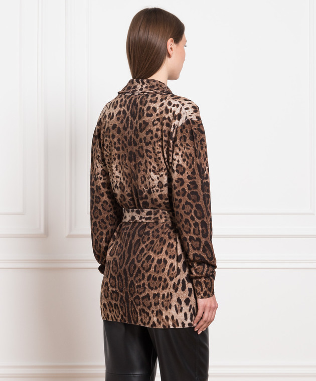 Dolce&Gabbana Brown leopard print wool cardigan FX562TJAHHG image 4