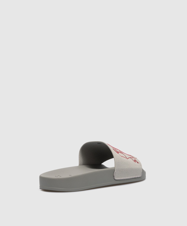 Brunello Cucinelli Серые слайдеры с логотипом MZUNYKR283 изображение 3