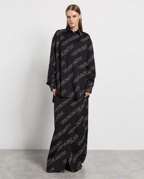 Vetements Чорна спідниця на запах в принт логотипа WE54SK320B