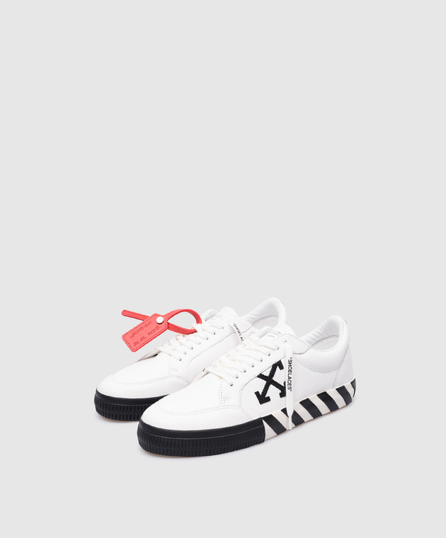 Off-White Белые кожаные кеды с логотипом Arrows OMIA085C99LEA003 изображение 3