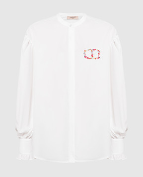 Twinset Белая рубашка с вышивкой логотипа 231TP2414