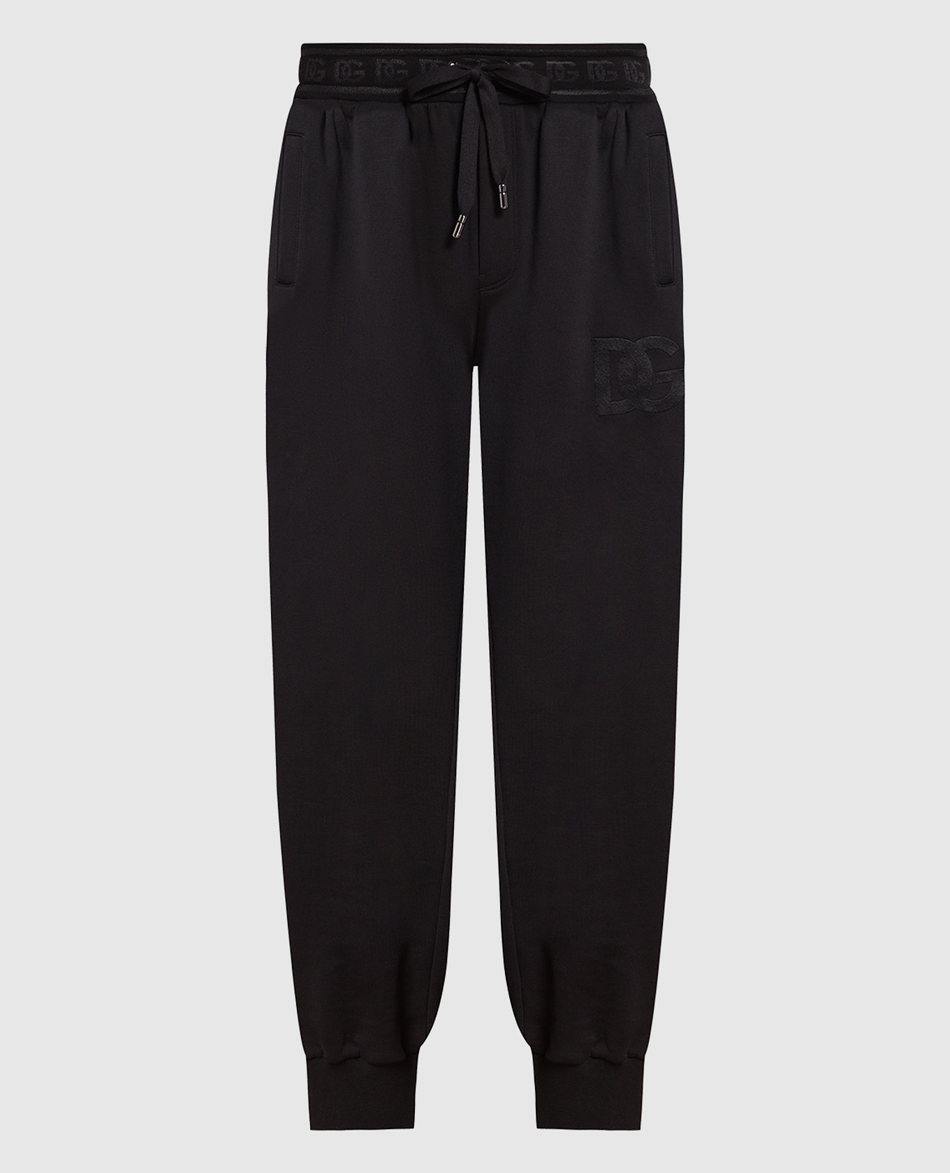 

Черные джогеры с вышивкой логотипа DG, Черный, Брюки джоггеры