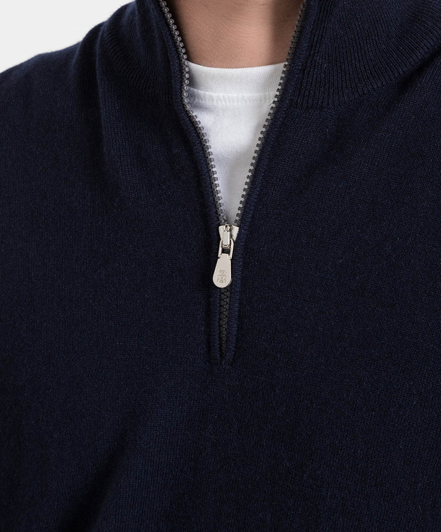 Brunello Cucinelli Синий свитер из кашемира M2200124 изображение 5