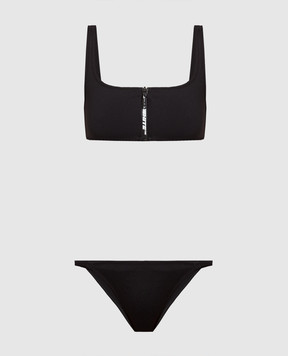 Off-White Black swimsuit with contrasting logo print OWFA095S23JER001