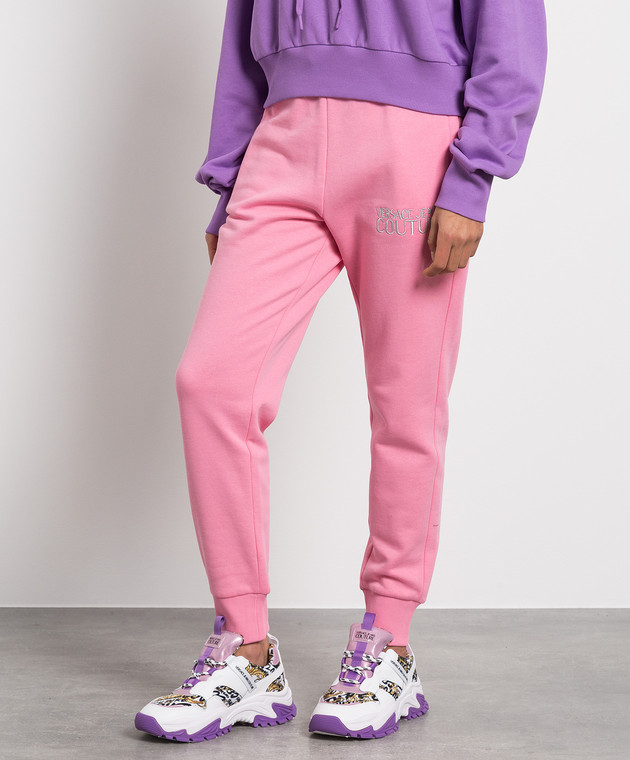 Versace Jeans Couture - Pink joggers with logo embroidery