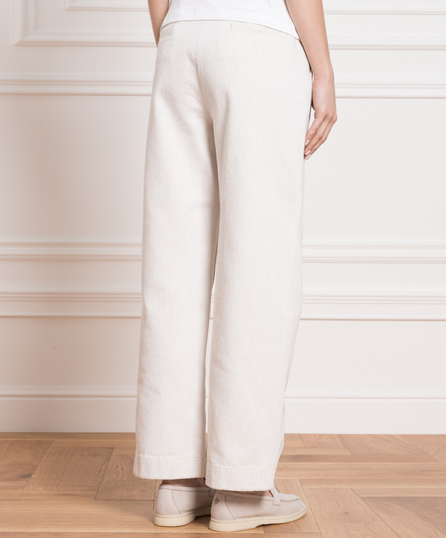 Loro Piana Білі джинси з патчем логотипу FAM4832 зображення 4