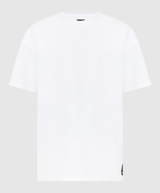 Fendi Біла футболка з вишитим логотипом FY3936AILC
