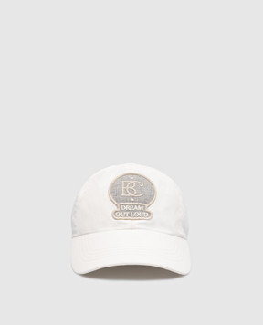 Brunello Cucinelli Дитяча біла кепка з нашивкою логотипа BD479W323C