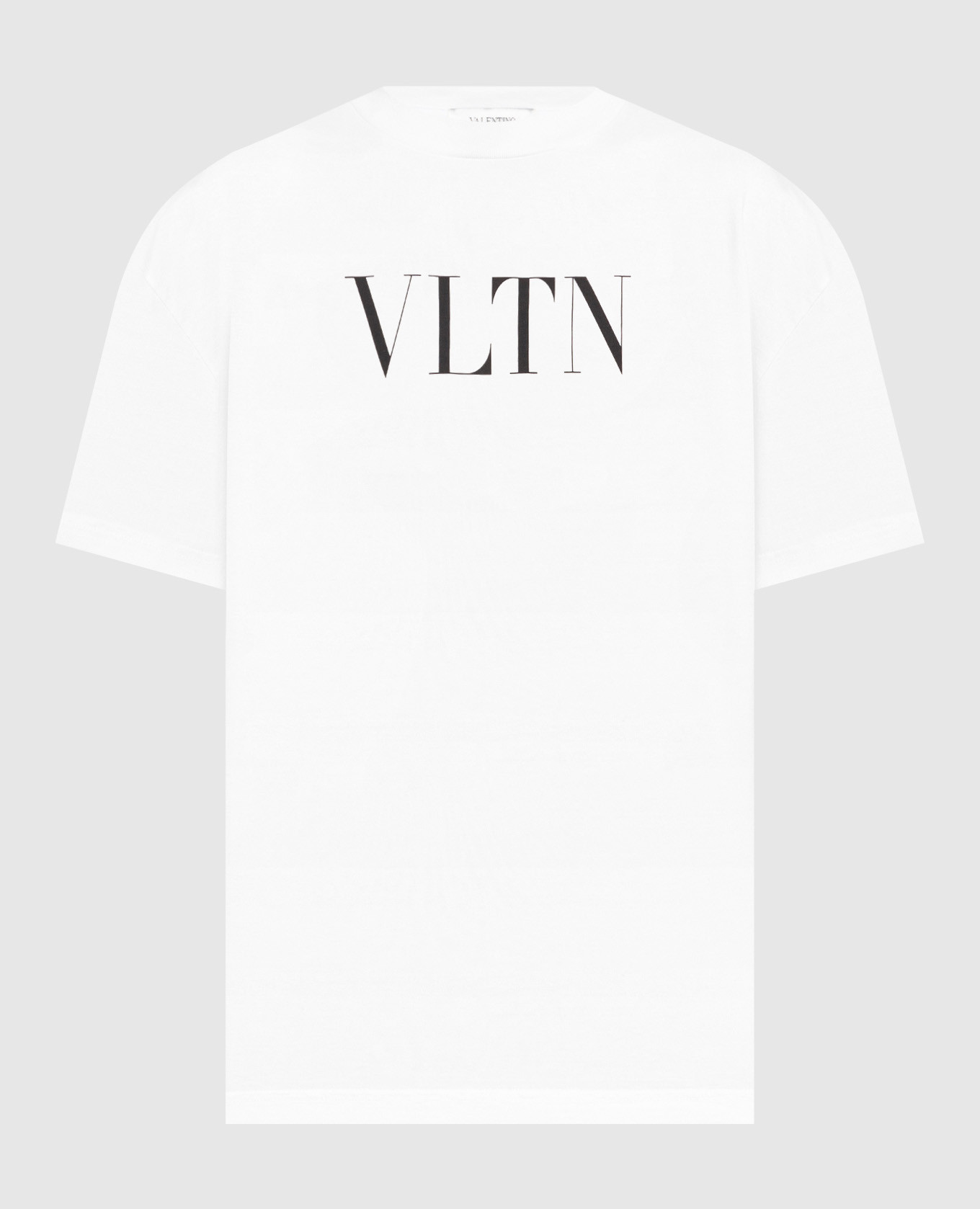 Белая футболка с контрастным принтом логотипа VLTN