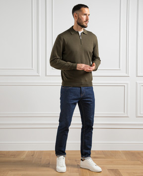 Cashmere&Whiskey Поло цвета хаки из шерсти 94394Z