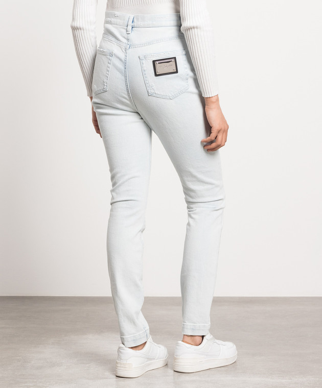 Dolce&Gabbana Blue skinny jeans with slits FTBXHDG8GF7 image 4