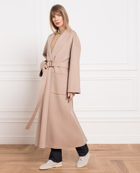 Loro Piana Бежевое пальто из кашемира FAM8170