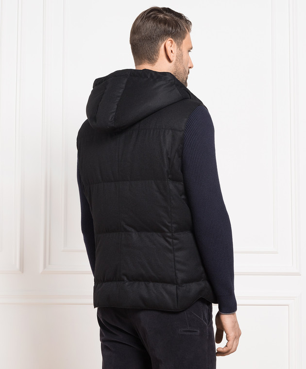 Brunello Cucinelli Чорний пуховий жилет з вовни ME2261162 зображення 4