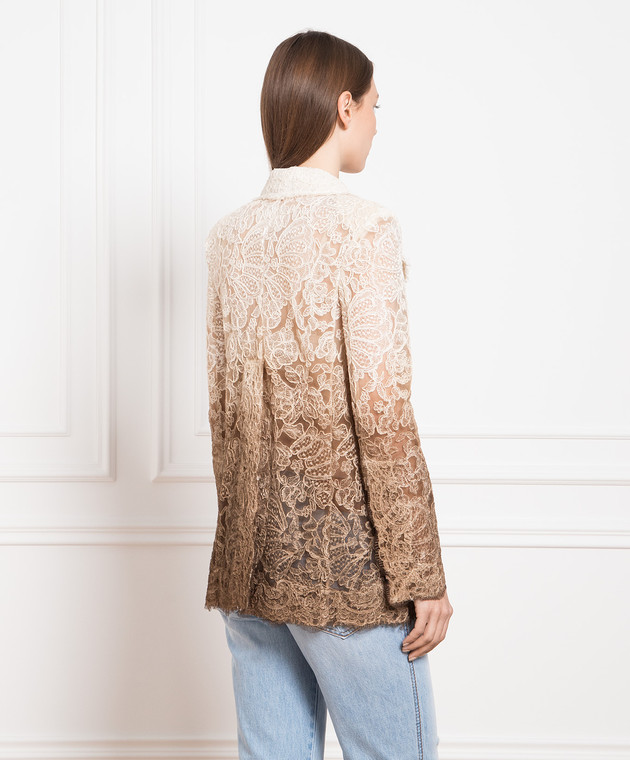 Ermanno Scervino Brown double-breasted lace jacket D426I331UEI image 4