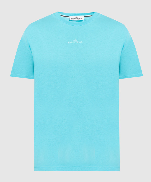 Stone Island - Blue t-shirt with logo print 78152NS94 - buy with