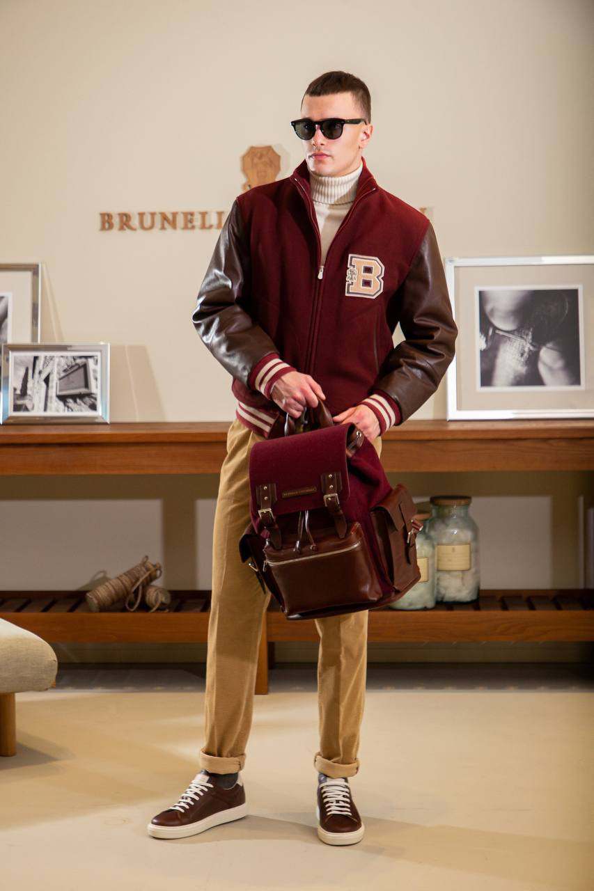 Brunello Cucinelli Комбінований рюкзак City MBACU356 зображення 6