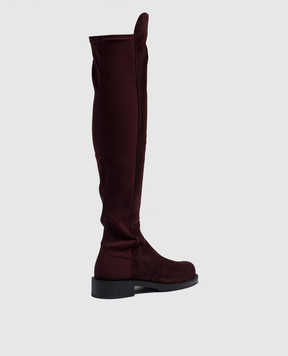 Stuart Weitzman Бордові комбіновані ботфорти 5050 Bold SG117