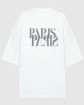 Anine Bing Белая футболка Avi Tee Paris с принтом A082261112B