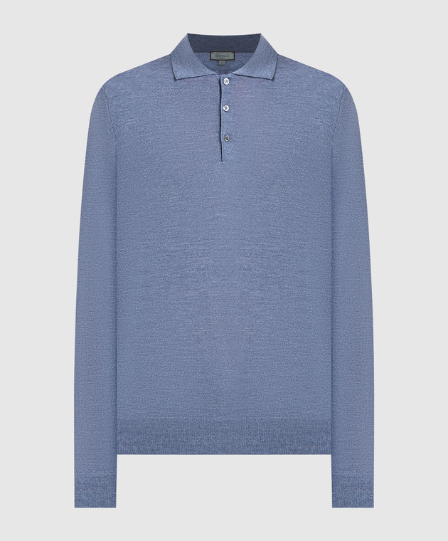 Canali Blue wool polo shirt MK00077C0017