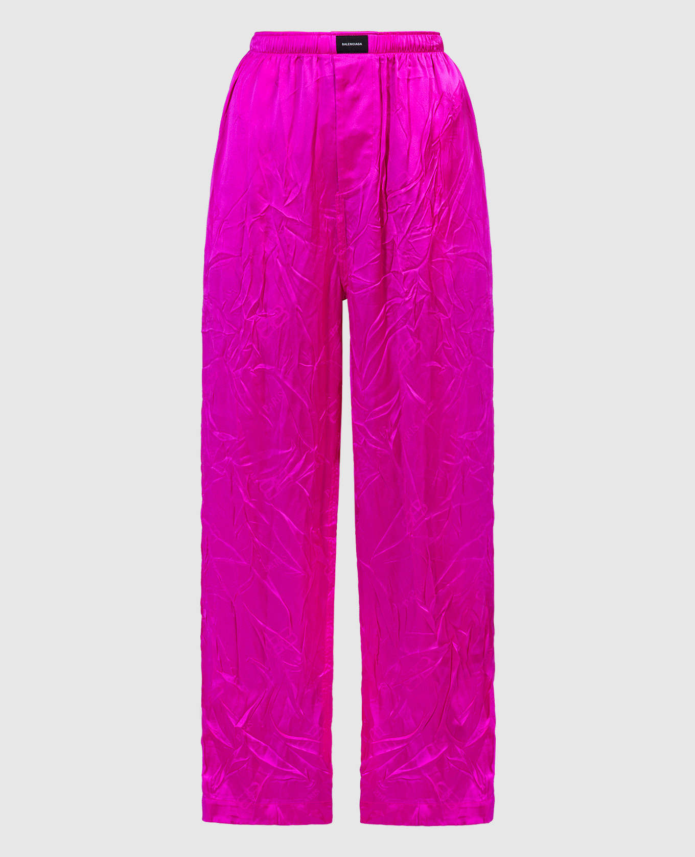 Розовые брюки из шелка с узором логотипа