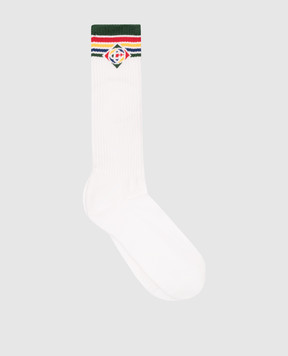Casablanca Білі шкарпетки з візерунком логотипа AF23ACC07707