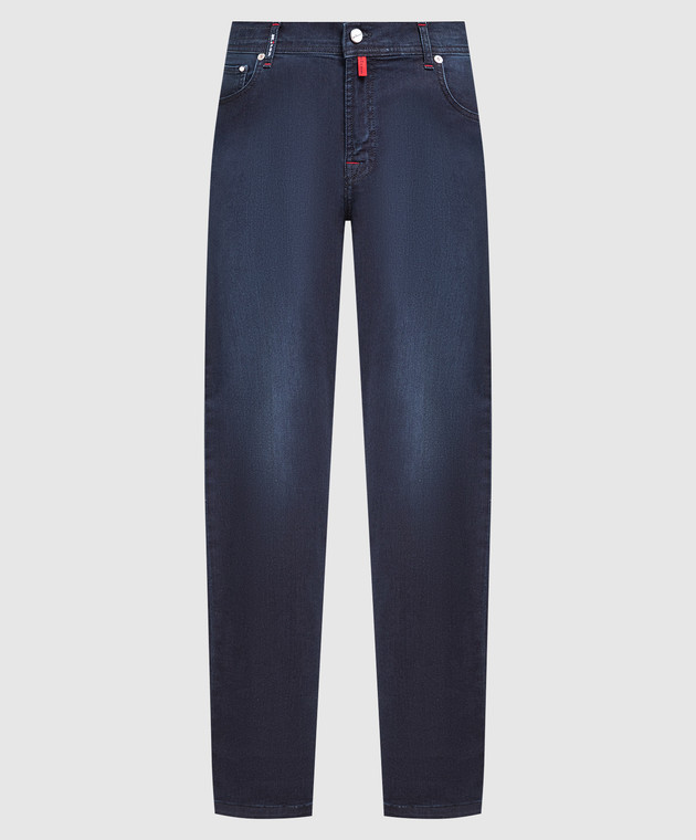 Kiton Темно-сині джинси з вишивкою логотипу UPNJSJ0772A