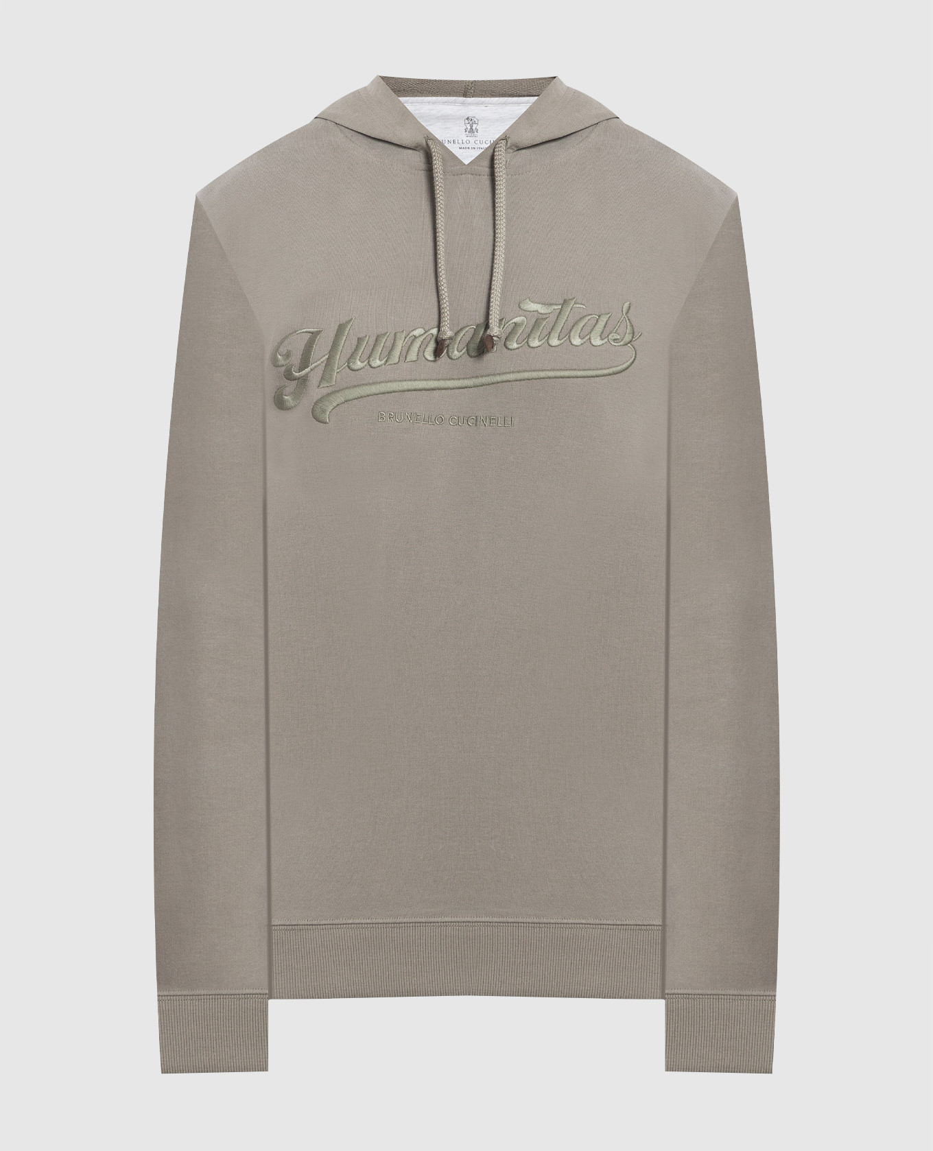 Hoodie with khaki embroidery