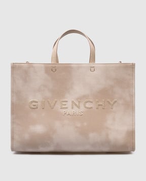 Givenchy Бежева сумка-тоут з вишивкою логотипа BB50N2B20D