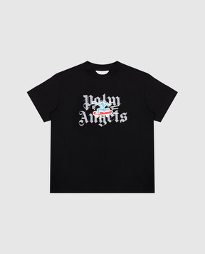 Palm Angels Дитяча чорна футболка з принтом Palm Angels x Keith Haring PBAA003S24JER00612+