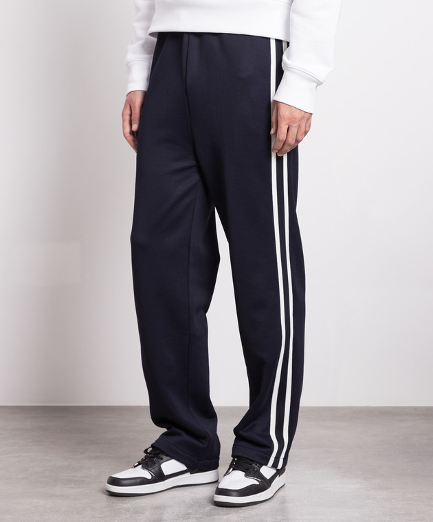 Ami Alexandre Mattiussi Blue sports pants with stripes HTR218JE0005 image 3