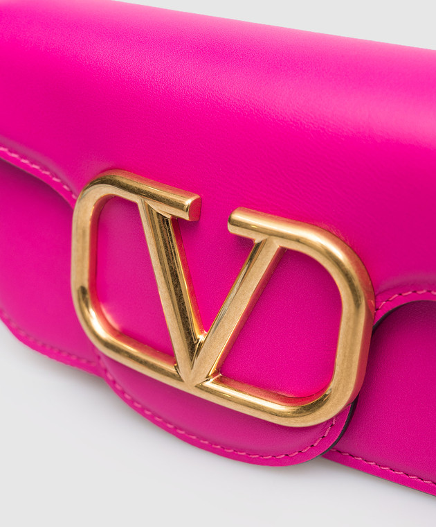 Valentino Розовая кожаная сумка-багет Loko с логотипом VLogo Signature 2W2B0K53ZXL изображение 5
