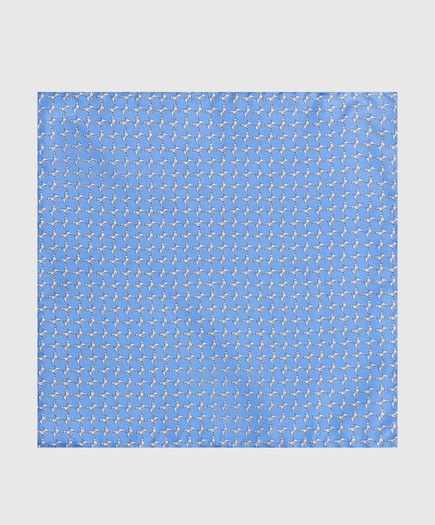 Stefano Ricci Дитячий блакитний шовковий набір з краватки та хустки-паші у візерунок YDHNG300 зображення 2