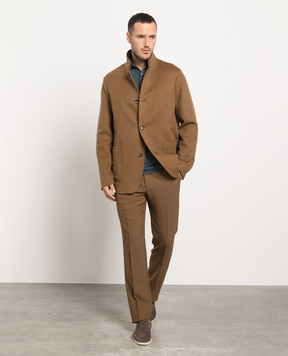 Loro Piana Коричневое пальто из кашемира FAM7638