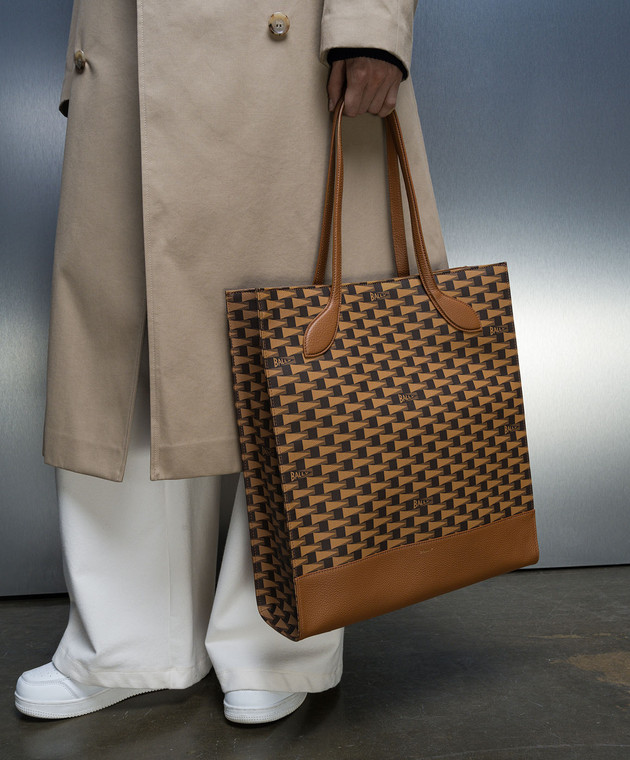 Bally logo discount print tote bag