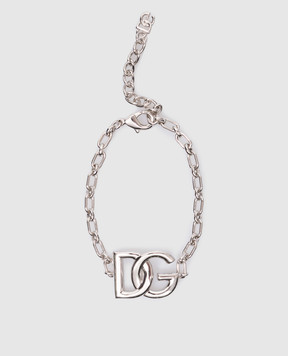 Dolce&Gabbana Серебристый браслет с логотипом DG WBN5W2W1111