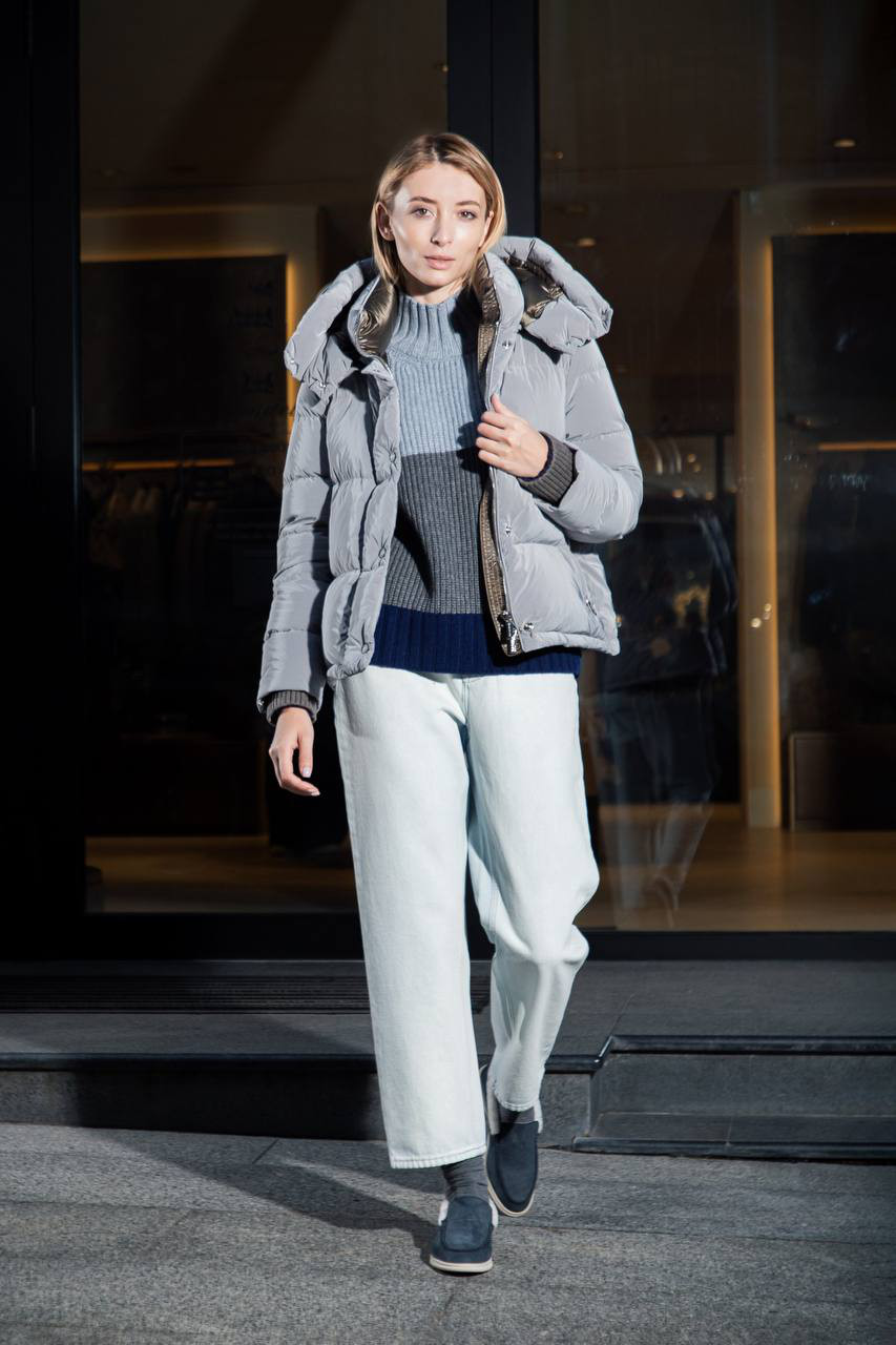 MooRER Серый пуховик Thuile THUILEOS изображение 6