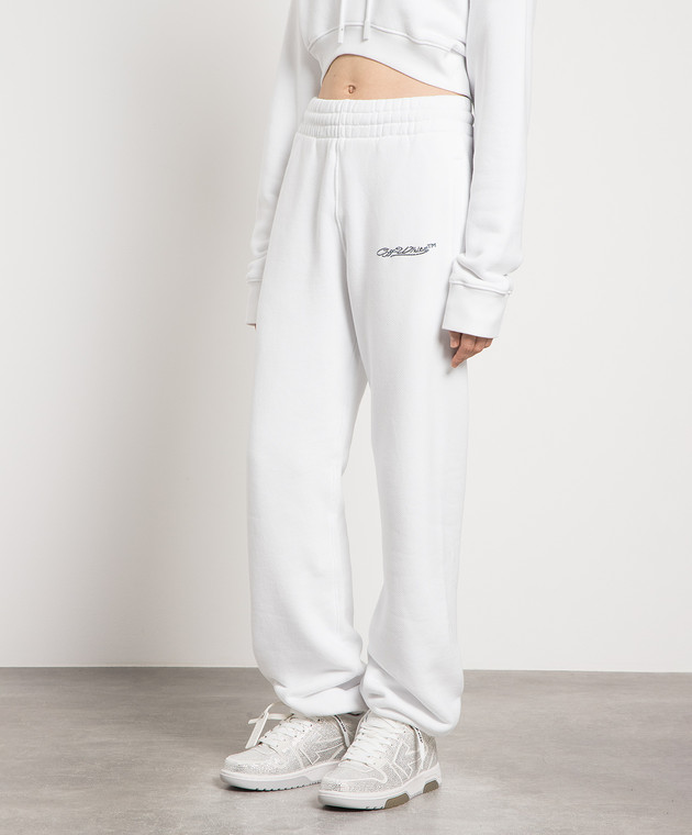Off-White White joggers with crystals OWCH006S23JER002 image 3