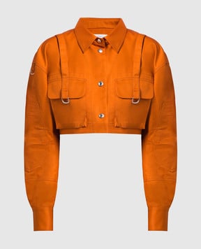 Off-White Оранжевая укороченная куртка OWGE011F23FAB001