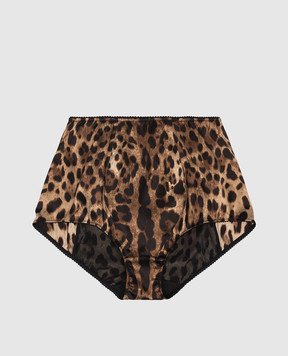 Dolce&Gabbana Brown panties in an animalistic print O2A18TFSAXY