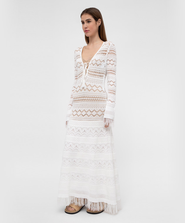 Twin Set Біла сукня в ажурний візерунок 221TP3031 зображення 3