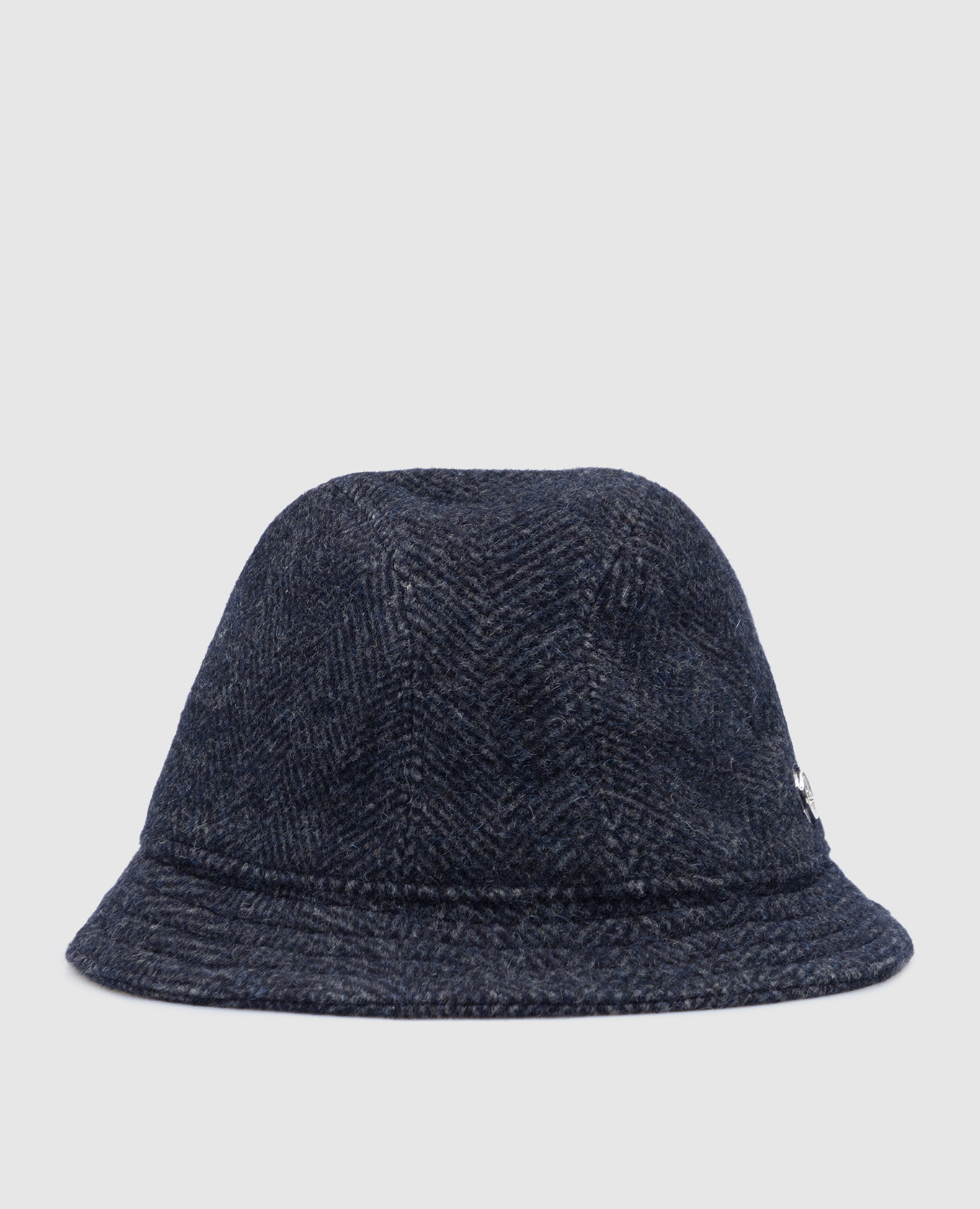 Children's blue wool and cashmere bucket hat