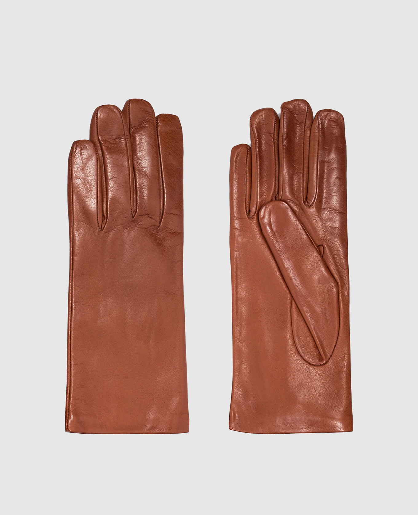Коричневые кожаные классические перчатки