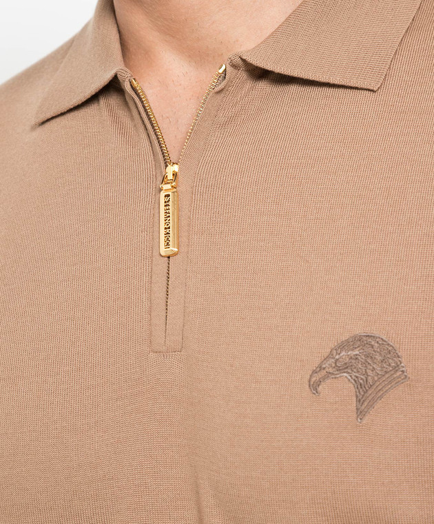 Stefano Ricci Brown wool polo shirt with logo K303071P30F23345 image 5