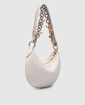 Off-White Біла шкіряна сумка-хобо Hemisphere з логотипом OWNN179S24LEA001