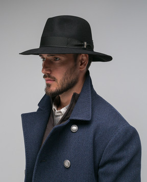 Borsalino Черная шляпа Amedeo с логотипом 110757