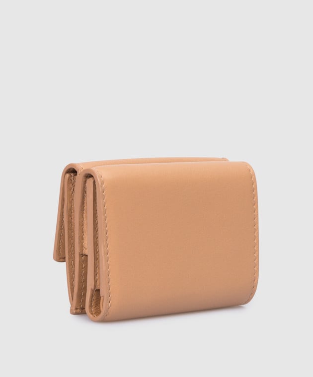 Brunello Cucinelli Світло-коричневий шкіряний гаманець із моніллю MWRLD2405 зображення 2
